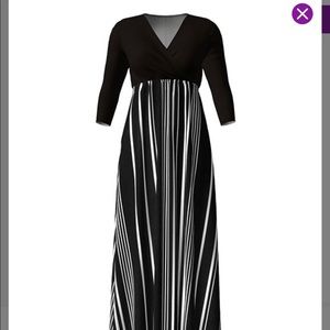 Black & White Striped Maxi Dress